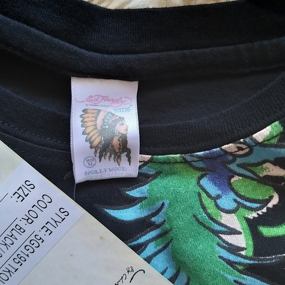 NEW Ed. Hardy Koi Fish Kids T Shirt - Size XL BLK, SILVER, MULTI - Picture 4 of 11